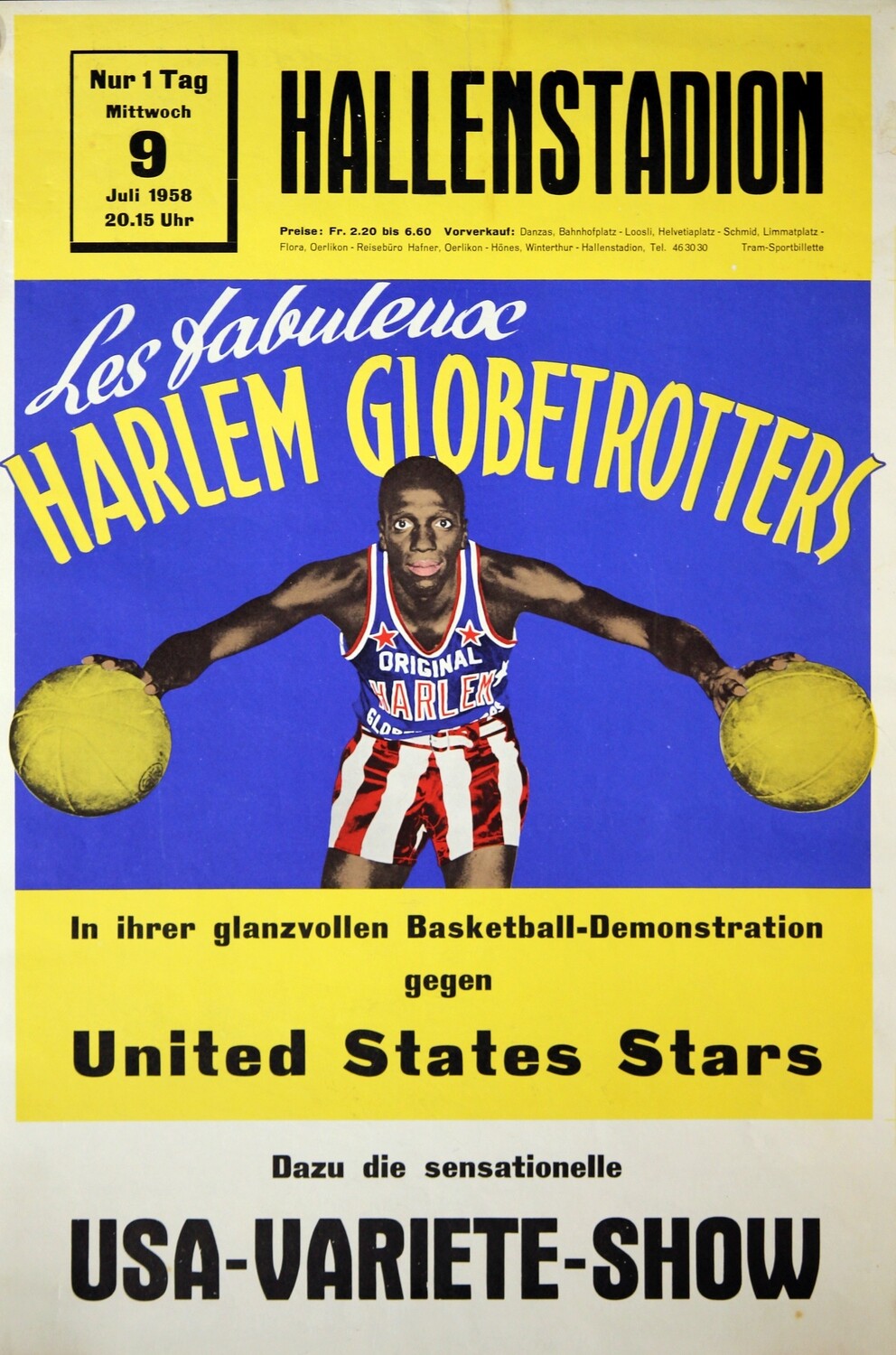 Harlem Globetrotters im Hallenstadion Zürch 1958