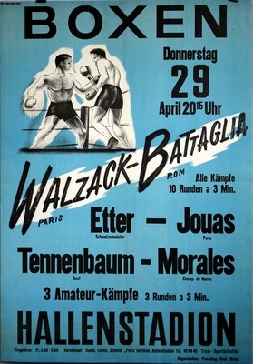 Boxen im Hallenstadion Zürich - Walzack-Battaglia 1951