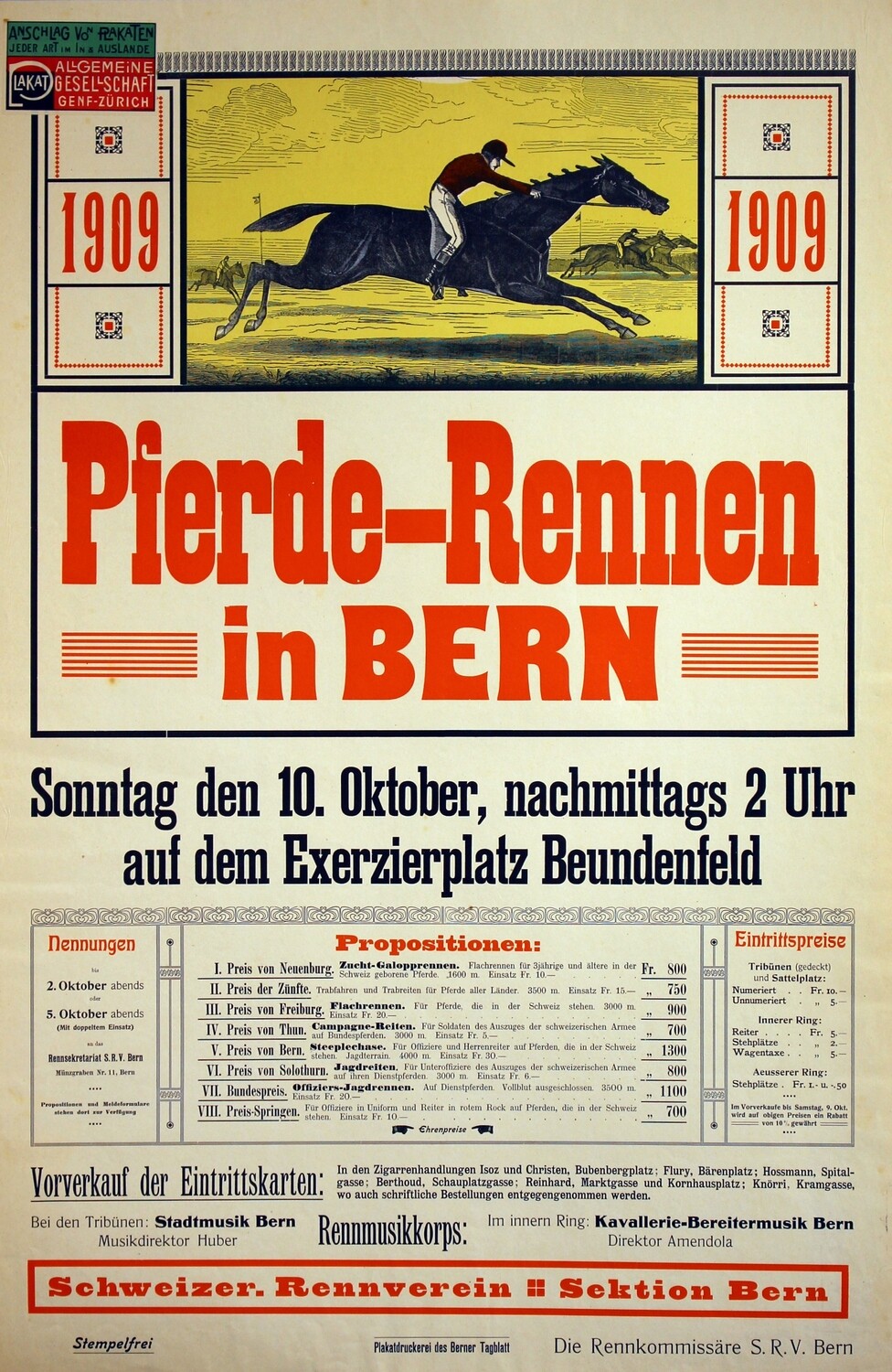 Pferde-Rennen in Bern 1909