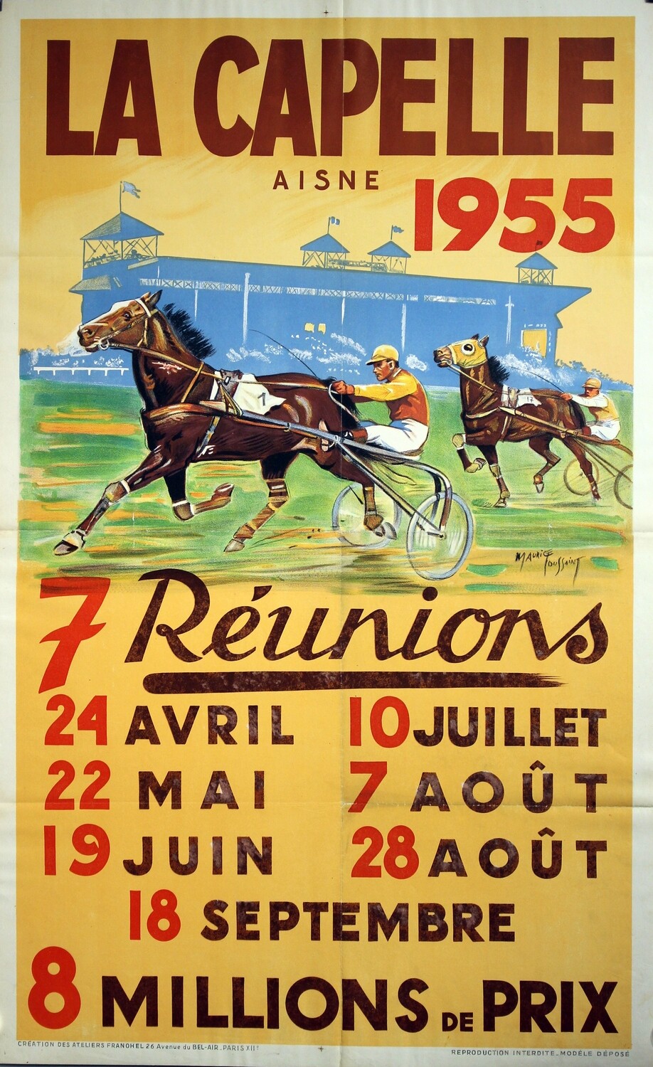 Toussaint Maurice - LA CAPELLE Aisne - 7 Réunions 1955
