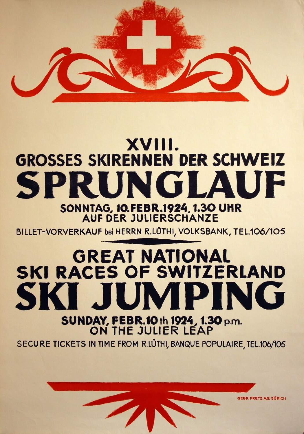 Grosses Skirennen der Schweiz - Ski Jumping Julierschanze 1924