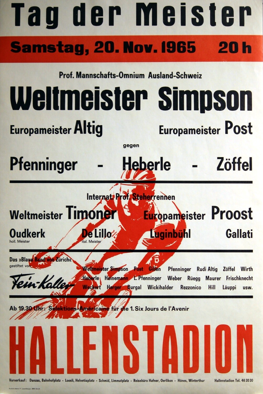 Tag der Meister 1965 im Hallenstadion Zürich