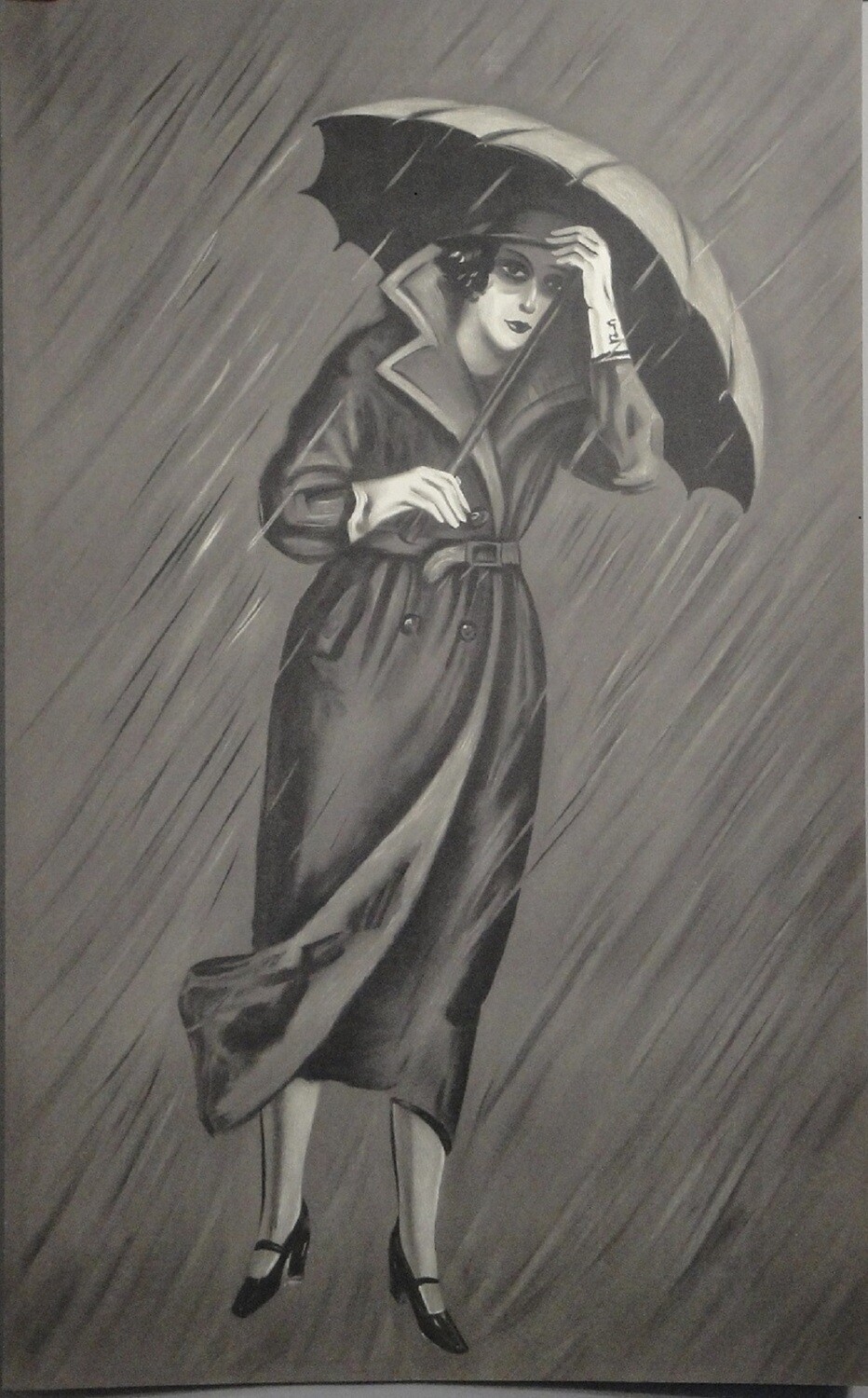 Regen-Mantel und Schirm - Mode