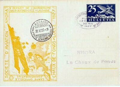Société d&#39;Aviation Nhora - La Chaux-de-Fonds et Locle 1927