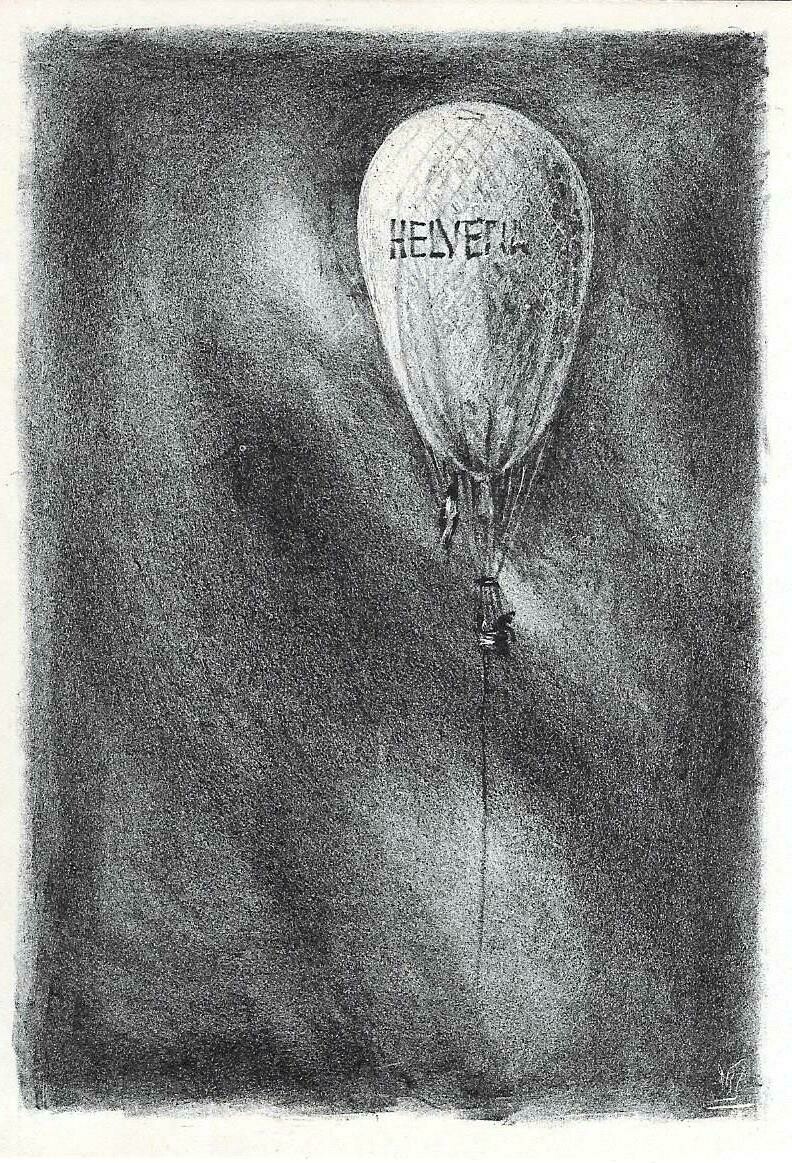 Ballonpostkarte, Jubiläumsfahrt Olten 1958