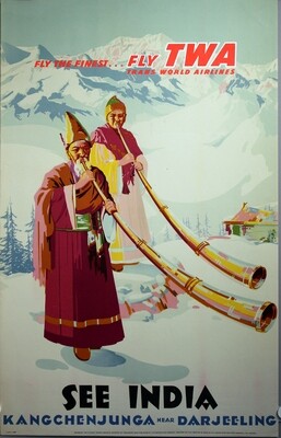 TWA Trans World Airlines - See India - Kangchenjunga near Darjeeling