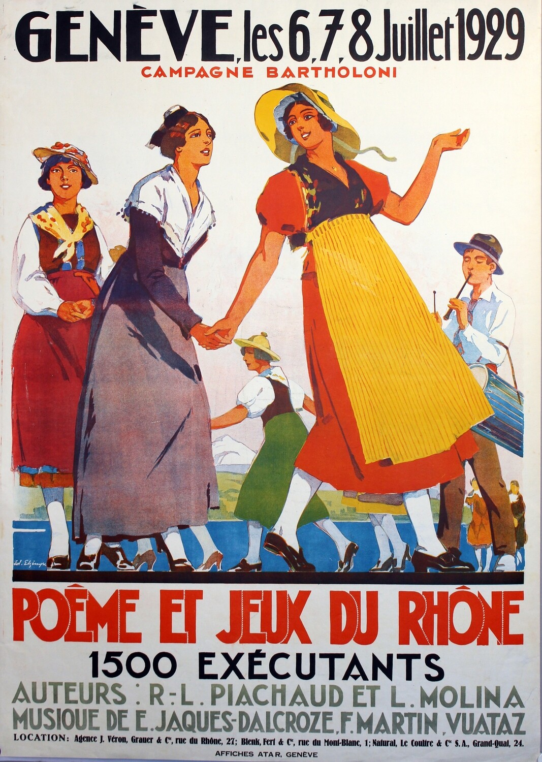 Elzingre Ed. - Poême et Jeux du Rhône Genève 1929