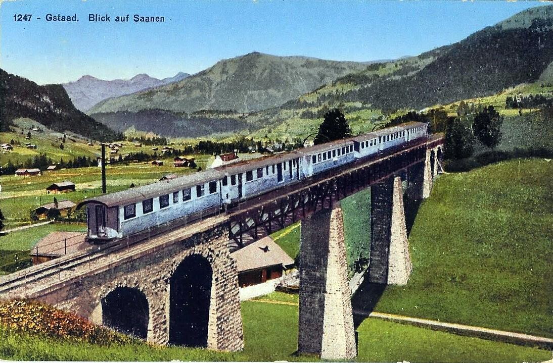 Gstaad - Blick auf Saanen um 1920