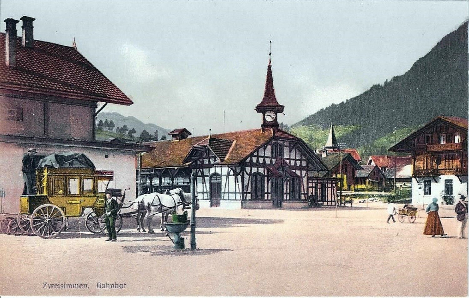 Zweisimmen - Bahnhof um 1910