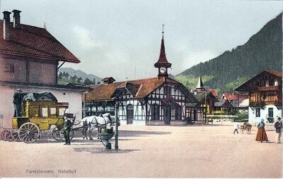 Zweisimmen - Bahnhof um 1910