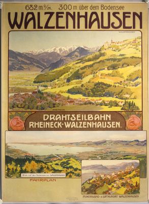 Gugger A., Drahtseilbahn Rheineck-Walzenhausen, Mineralbad &amp; Luftkurort Walzenhausen über dem Bodensee