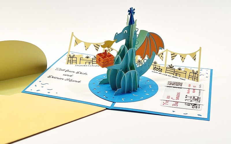 Gutscheinkarte &quot;Dragon Pop-Up Card&quot;