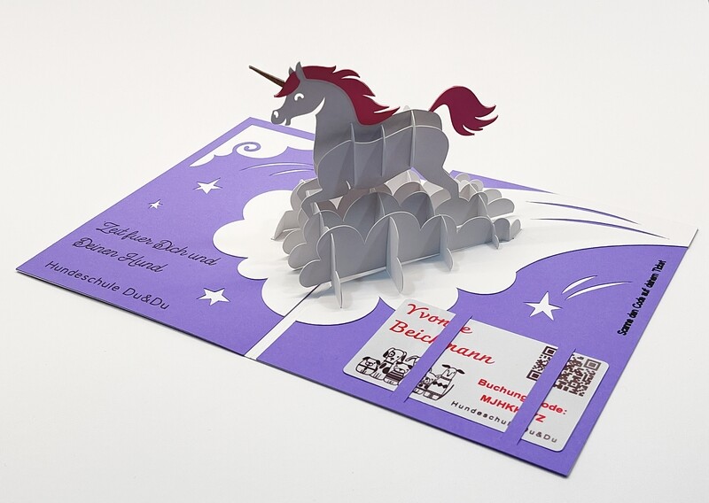 Gutscheinkarte &quot;Einhorn Pop-Up Card&quot;