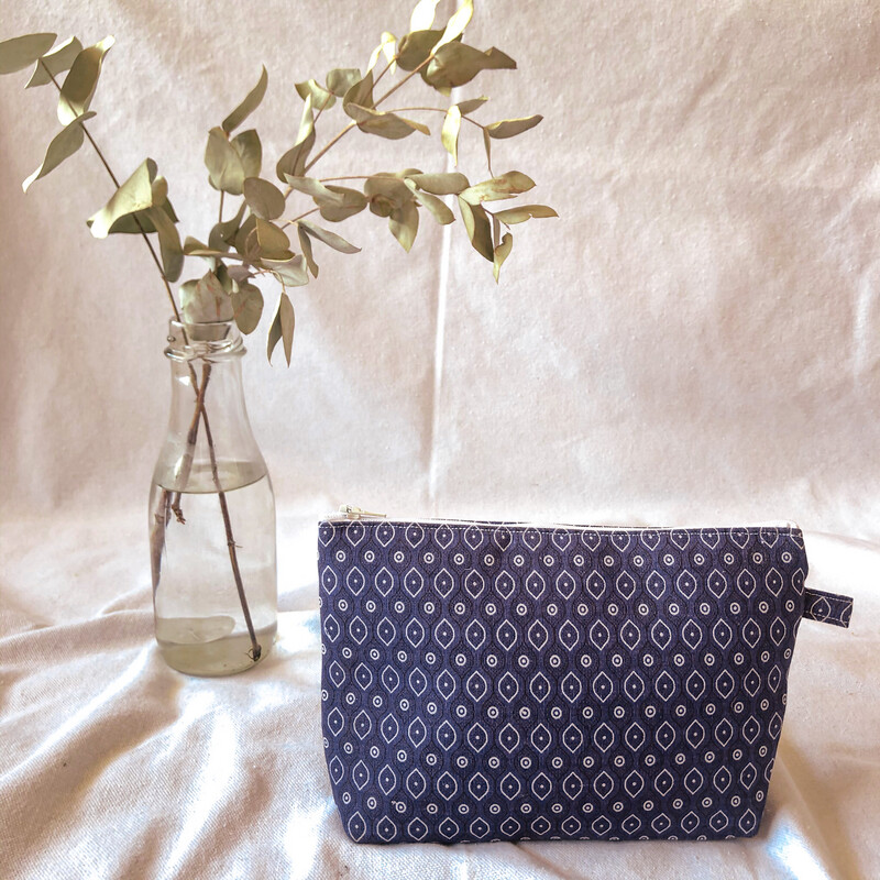 purple print pouch
