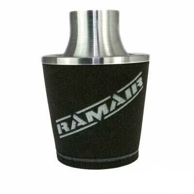 Ramair Silver Aluminium Induction Air Filter Universal With 90Mm Id Coupling