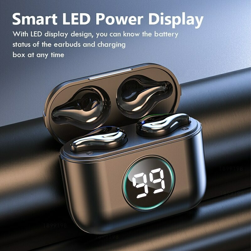 Bluetooth 5.0 Earphones Wireless LED Display With Microphone