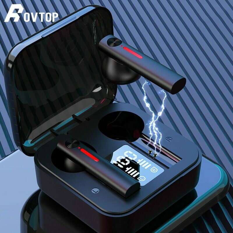 Rovtop Tws Bluetooth Earphone 9D Stereo Wireless Headphones