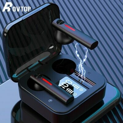 Rovtop Tws Bluetooth Earphone 9D Stereo Wireless Headphones