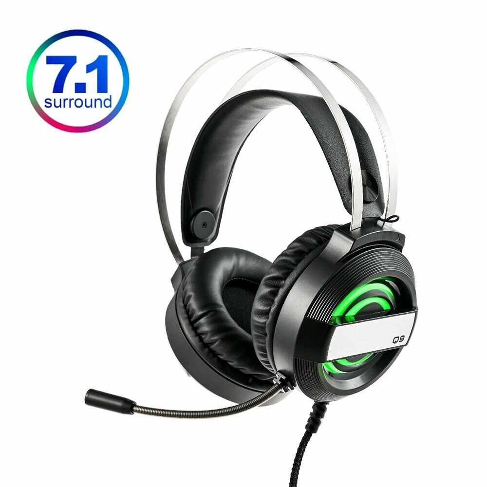 7.1 Gaming Headset with Microphone for PC Computer for Xbox One Professional Gamer Surround Sound RGB Light