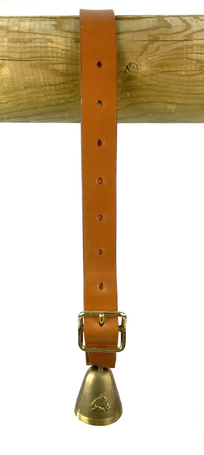 Pferdeglocke 5,5cm mit Riemen Braun