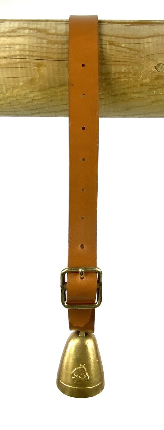 Pferdeglocke 6cm mit Riemen Braun
