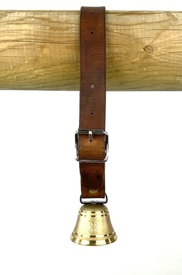 Schafglöcklein 5cm mit Riemen Braun