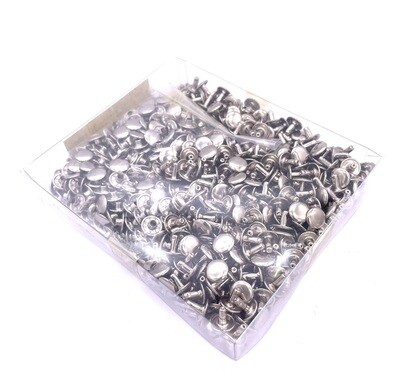 Nieten/ Doppel - Hohlnieten 11mm x 10mm Messing vernikelt