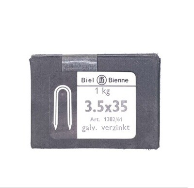 Agraffen verzinkt 3,5 x 35mm für landwirtschaftliche Zäune 1kg