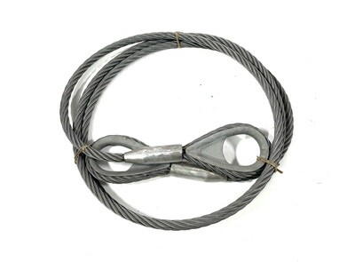 Drahtseil/ Drahtseilschlinge mit 2 verstärkten Schlaufen/Ösen 16mm, 4m