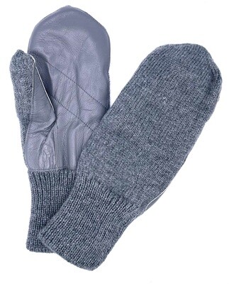 Militär Fausthanschuhe Wolle mit Lederbesatz Schweizer Armee