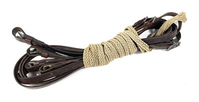 Militär Leitseil/Fahrzügel Zweispänner/ Kreuzzügel aus Leder