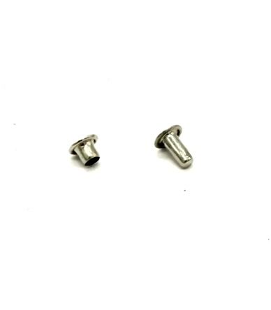 Nieten/ Doppel - Hohlnieten 3.5 x 7 x 9 mm Messing vernikelt