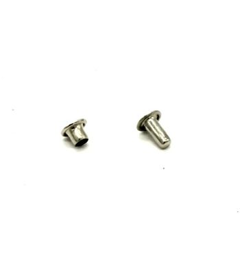 Nieten/ Doppel - Hohlnieten 3.5 x 7 x 9 mm Messing vernikelt