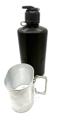 Schweizer Armee Feldflasche M84, Wasserflasche Militär Trinkflasche Neuwertig