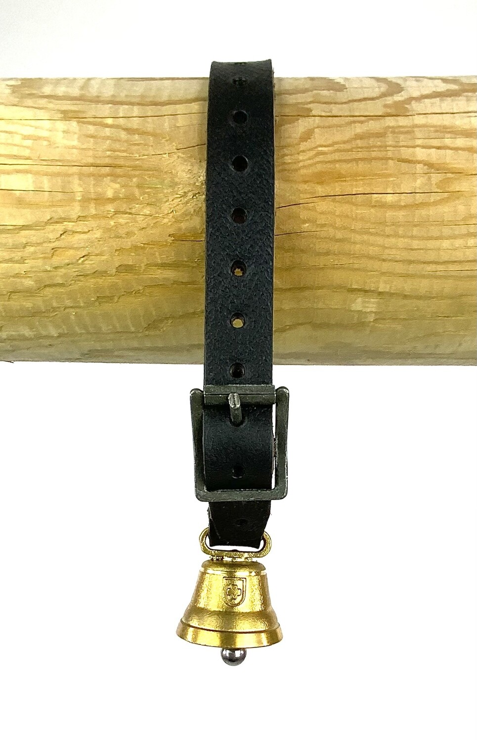 Glöcklein Zwerggeiss 4cm mit Riemen Schwarz