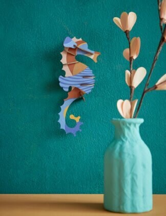 Studio Roof, wanddecoratie, blue ringlet seahorse
