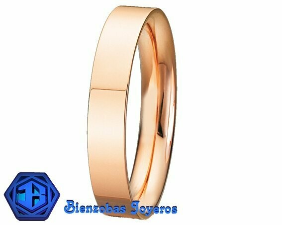 Alianza oro rosa 18kt plano interior conford