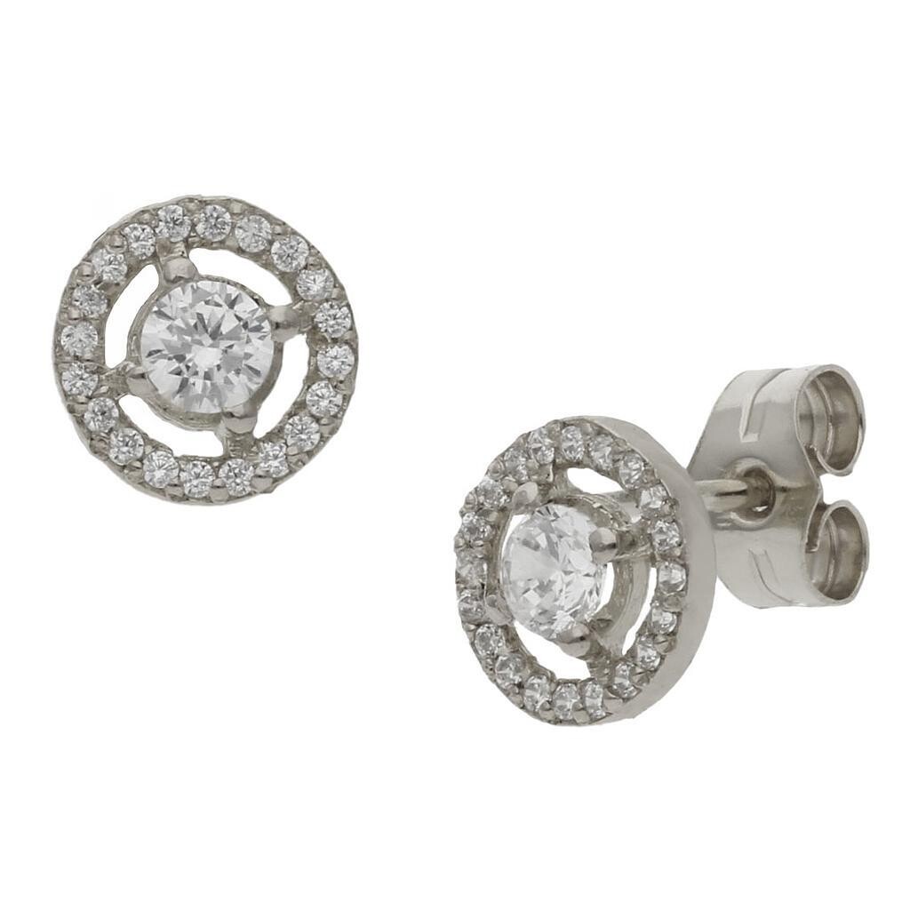 Pendientes oro blanco 18kt circonitas