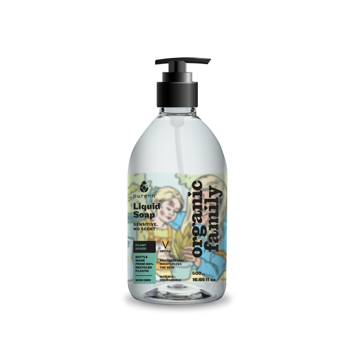 PURENN  ŠĶIDRĀS ZIEPES AR ALVEJAS UN KLIŅĢERĪTES EKSTRAKTIEM 500ML. SENSITIVE. NO SCENT