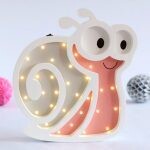 Happymoon naktslampa "gliemezis", krāsa: rozs