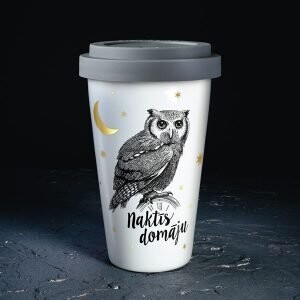 Ceļojuma krūze, pūce "Naktīs domāju"