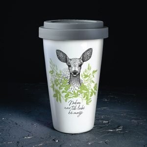 Ceļojuma krūze, stirna  Ceļojuma krūze, stirna "Nekur nav tik labi kā mežā"