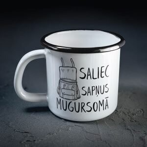 Metāla krūze "Saliec sapņus mugursomā"