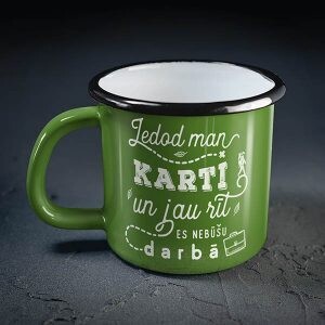 Metāla krūze "Iedod man karti un jau rīt es nebūšu darbā"