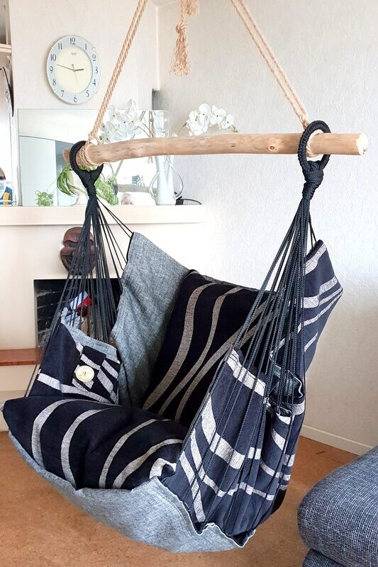 Hammock  chair- šūpuļkrēsls 422 pelēks/melns