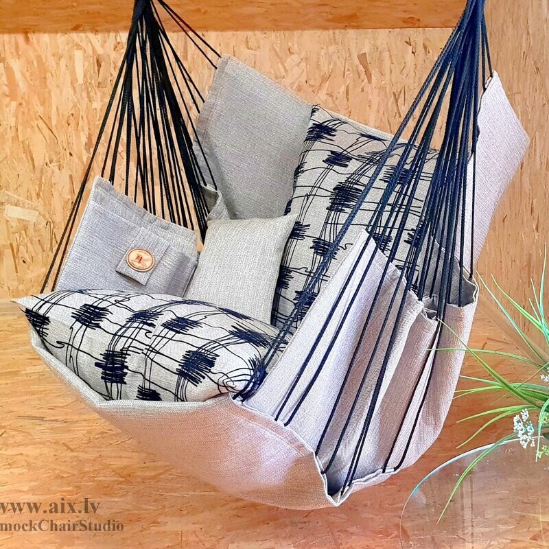 Hammock  chair- šūpuļkrēsls 540 melns