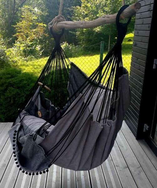 Hammock  chair- šūpuļkrēsls 515 pelēks/melns