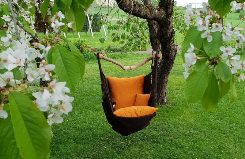 Hammock  chair- šūpuļkrēsls 524 brūns/oranžs