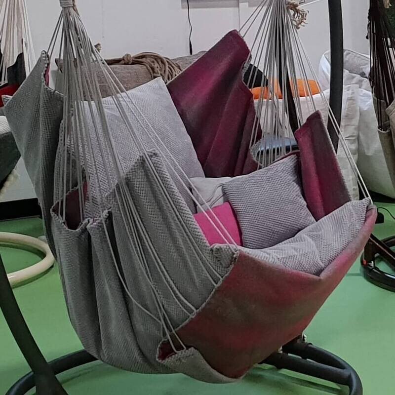 Hammock  chair- šūpuļkrēsls 451 pelēks/rozs