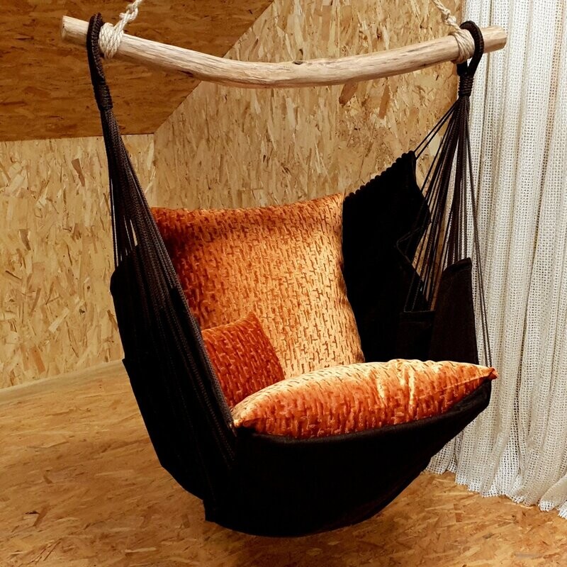 Hammock  chair- šūpuļkrēsls 563 brūns oranžs